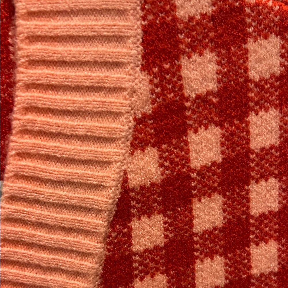Anthropologie Red and Pink Checkered Women's Sweater Vest-Size Large NWT!! - Picture 7 of 7